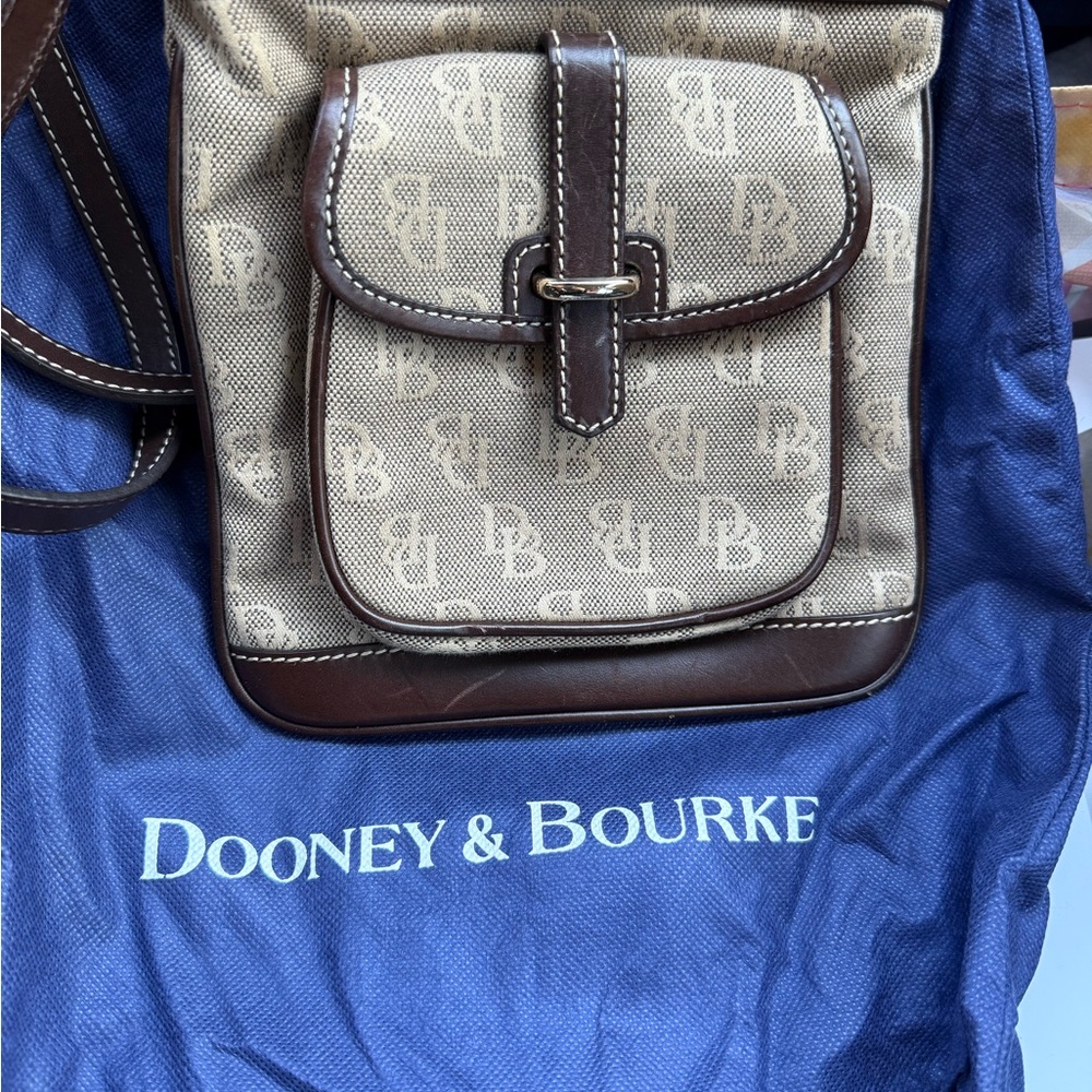 Dooney & Bourke Tan and Brown Messenger Bag